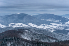 Widok z wieży widokowej na Mogielicy na Beskid Wyspowy