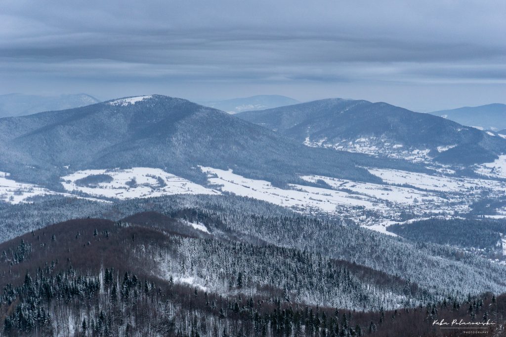 Widok z Mogielicy na Ćwilin i Śnieżnicę